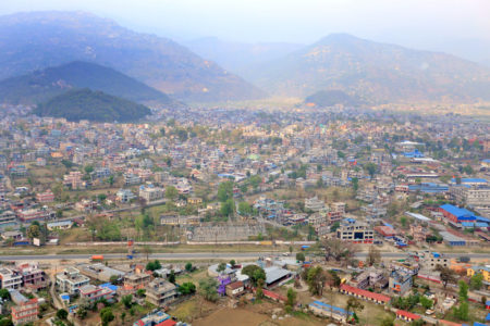 An aerial view of Pokhara city as captured on Friday, March 25, 2016. Photo: RSS