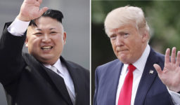 FILE - This combination of photos shows North Korean leader Kim Jong Un on April 15, 2017, in Pyongyang, North Korea, left, and U.S. President Donald Trump in Washington on April 29, 2017. The notion of a substantive sit-down between North Korean leader Kim Jong Un and U.S. President Donald Trump â€“ the most gazed-upon figures of this moment in the planet's history â€“ is a staggering prospect and a potential logistical nightmare if the two countries ever tried to make it happen. (AP Photo/Wong Maye-E, Pablo Martinez Monsivais, Files)